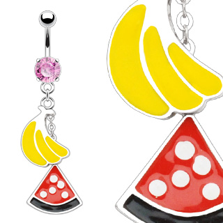 Piercing nombril bananes et past�que