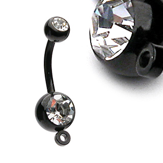 Piercing nombril Black Titanium avec anneau