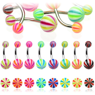 Piercing nombril Boules Striées