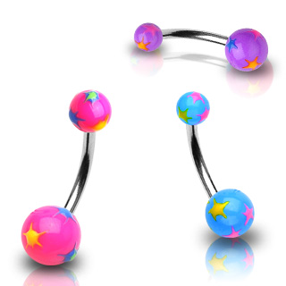 Piercing nombril boules UV toiles