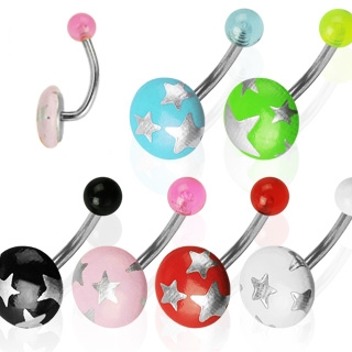 Piercing nombril bouton �toil�