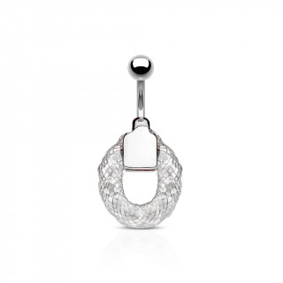 Piercing nombril à cage de cristaux