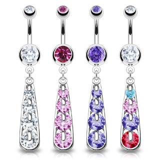 Piercing nombril cascade zircon