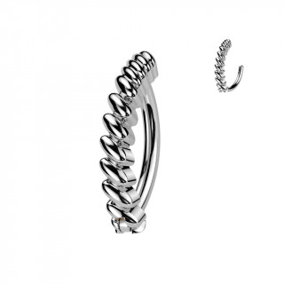 Piercing nombril  charnire avec barrette style cordage