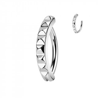 Piercing nombril  charnire  facettes pyramides