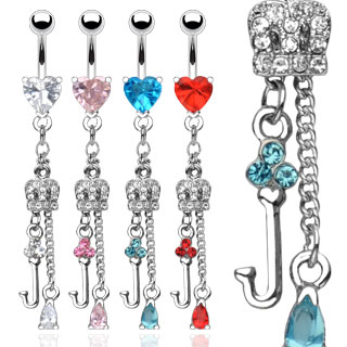 Piercing nombril cl� et couronne