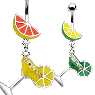Piercing nombril cocktail d'agrumes