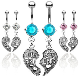 Piercing nombril coeur best friend (paire)