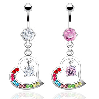 Piercing nombril coeur design