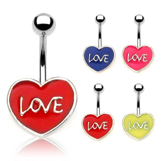 Piercing nombril coeur "Love"