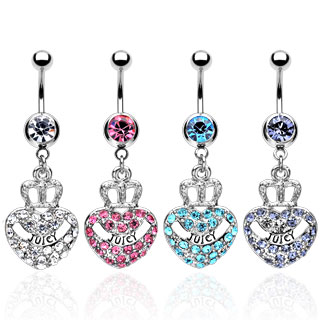 Piercing nombril coeur royale