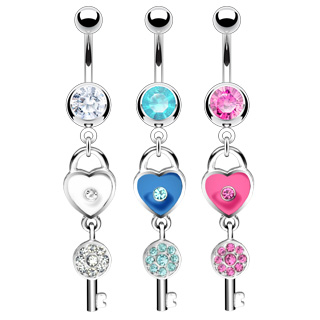 Piercing nombril coeur secret