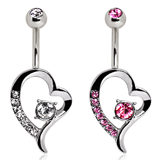 Piercing nombril coeur sensuel