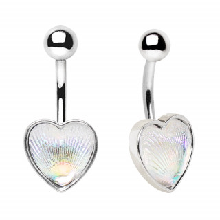Piercing nombril  coeur style holographique
