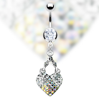 Piercing nombril coeur suspendu