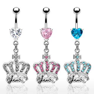 Piercing nombril couronne avec croix