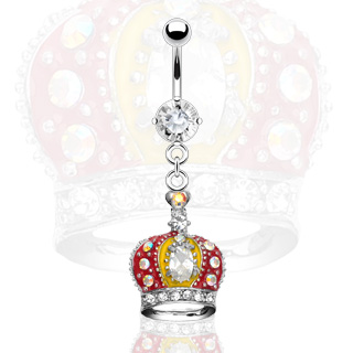 Piercing nombril couronne bicolore