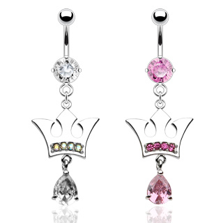 Piercing nombril  couronne et goutte