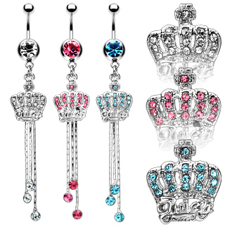 Piercing nombril couronne royale