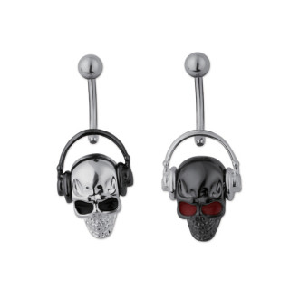 Piercing nombril crane avec casque musique