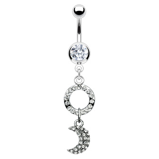 Piercing nombril croissant de lune