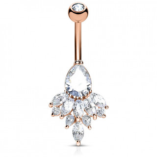 Piercing nombril cuivr  grappe majestueuse