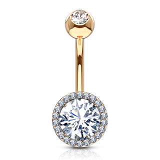 Piercing nombril cuivr style solaire aurol de strass