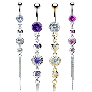 Piercing nombril CZ Vintage