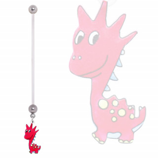 Piercing nombril de grossesse  dinosaure ludique