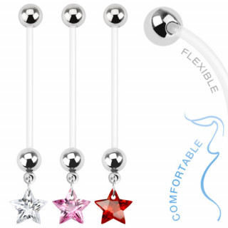 Piercing nombril de grossesse avec toile zircon
