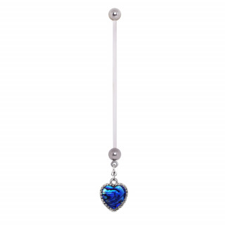 Piercing nombril de grossesse à coeur d'abalone