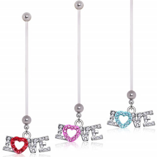 Piercing nombril de grossesse coeur love