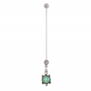 Piercing nombril de grossesse  tortue carapace turquoise