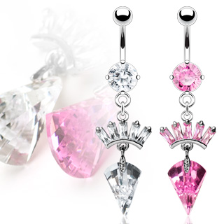 Piercing nombril diadme et flche