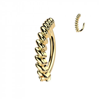 Piercing nombril dor  charnire avec barrette style cordage