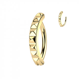 Piercing nombril dor  charnire  facettes pyramides