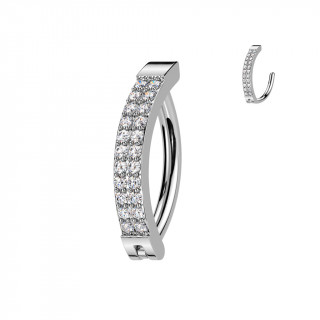 Piercing nombril  double ligne de zirconiums ( charnire)