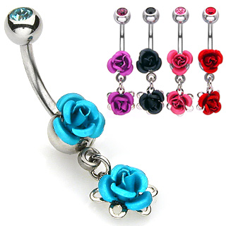 Piercing nombril double-rose