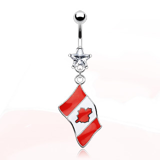 Piercing nombril drapeau Canada