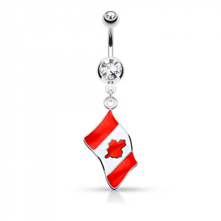 Piercing nombril drapeau Canada