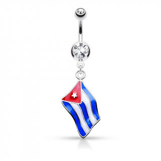 Piercing nombril drapeau Cuba