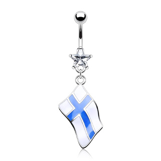 Piercing nombril drapeau Finlande