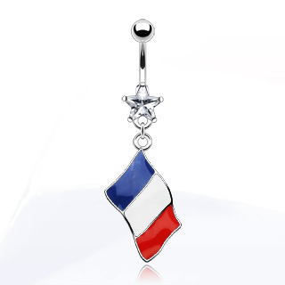 Piercing nombril drapeau France