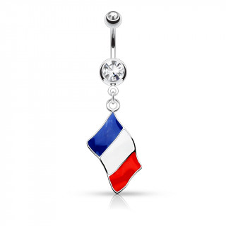 Piercing nombril drapeau France