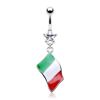 Piercing nombril drapeau Italie