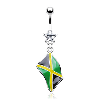Piercing nombril drapeau Jama�que
