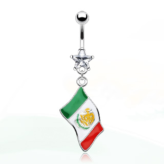 Piercing nombril drapeau Mexique