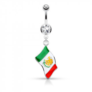 Piercing nombril drapeau Mexique