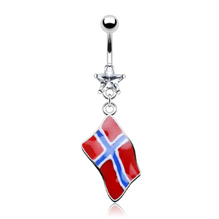 Piercing nombril drapeau Norvège