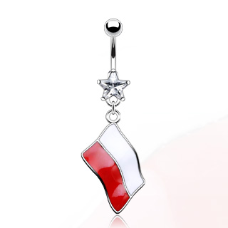 Piercing nombril drapeau Pologne